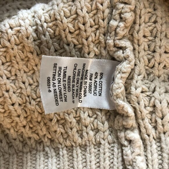 a.n.a Womens Cardigan Sweater Cable Knit Oversized Chunky Knit Pockets Beige XS - Picture 4 of 4